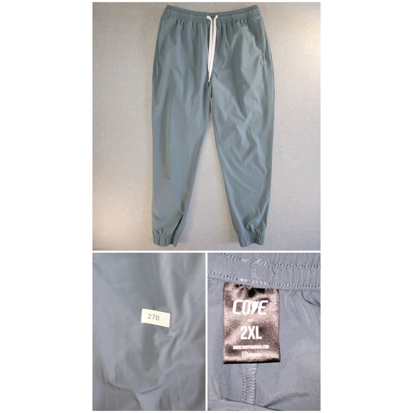 Cove Other - Cove USA Mens 2XL Slate Blue Gray Recycled Stretch Active Joggers Zipper Pockets